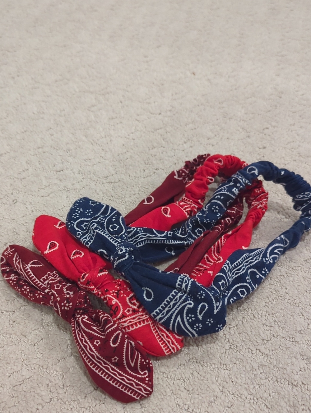 Bandana Headbands Set - Red, Wine, & Navy